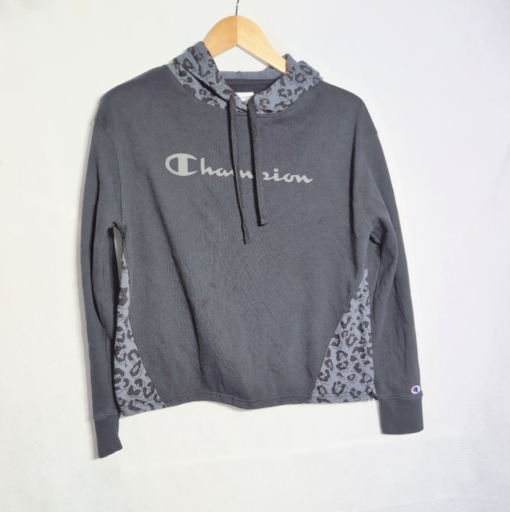 Champion Black & Gray Leopard Sz S Women's Hoodie